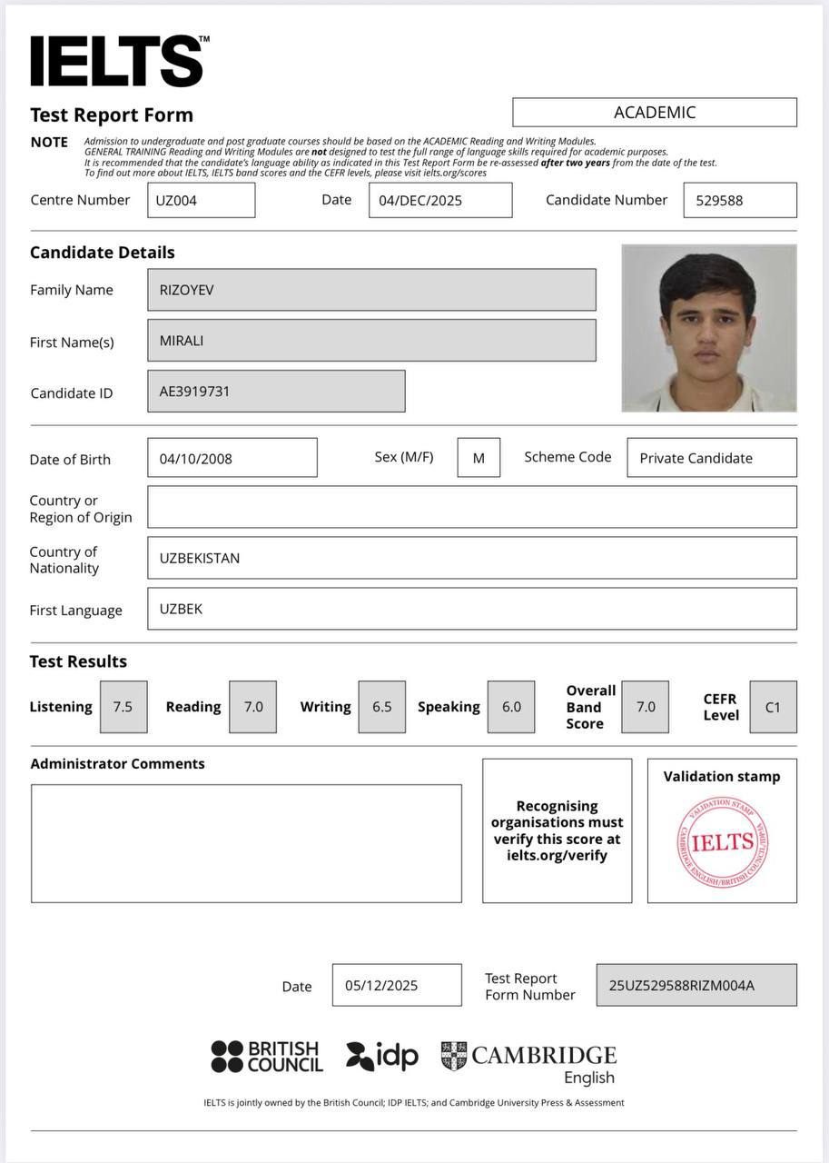 IELTS Certificate