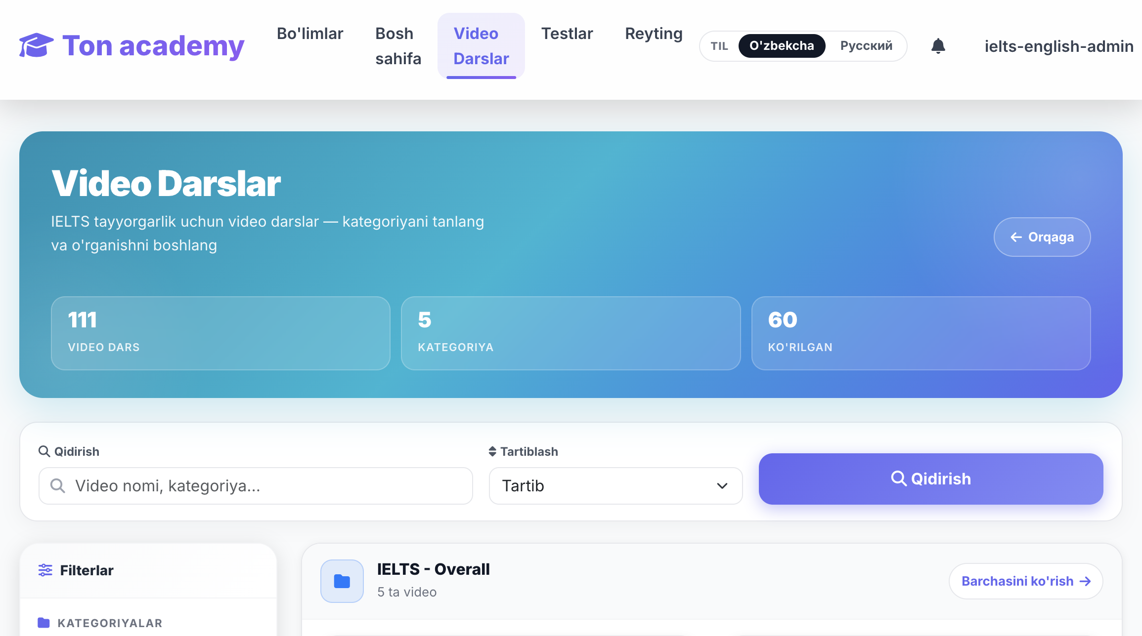 Ton Academy — Video darslar