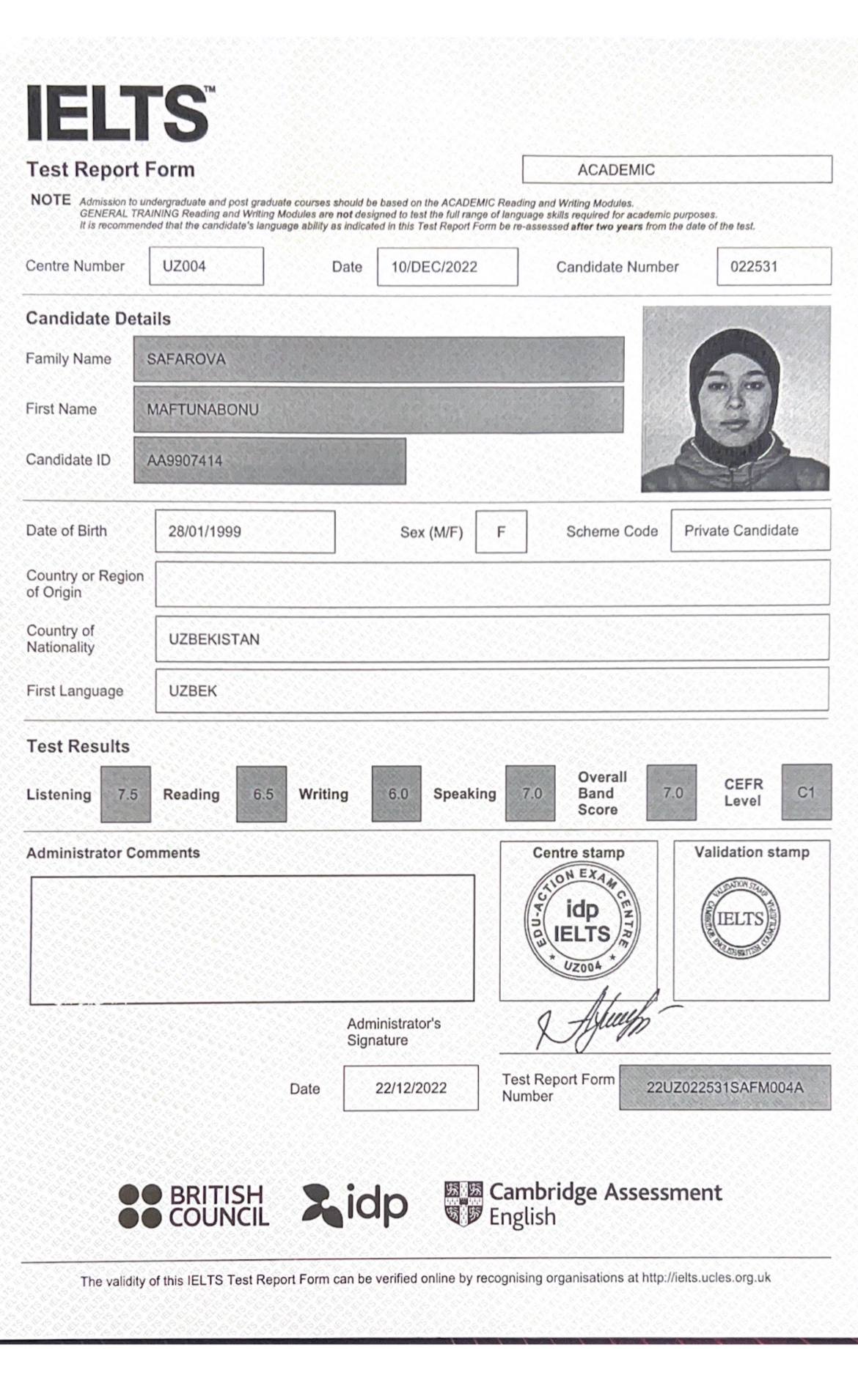 Maftunabonu Safarova